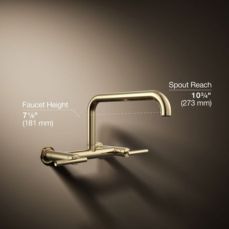 Purist® Two-hole wall-mount bridge kitchen sink faucet