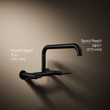 Purist® Two-hole wall-mount bridge kitchen sink faucet