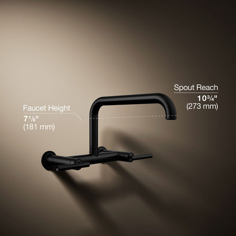Purist® Two-hole wall-mount bridge kitchen sink faucet