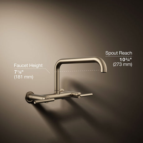 Purist® Two-hole wall-mount bridge kitchen sink faucet