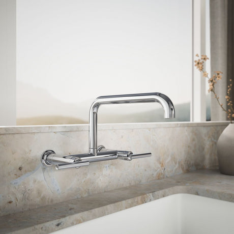 Purist® Two-hole wall-mount bridge kitchen sink faucet