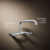 Purist® Two-hole wall-mount bridge kitchen sink faucet