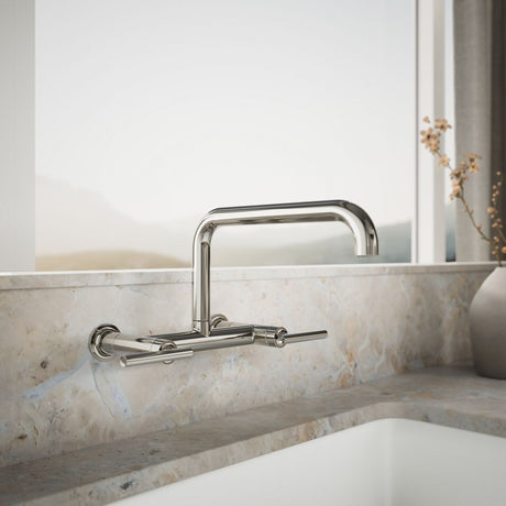 Purist® Two-hole wall-mount bridge kitchen sink faucet