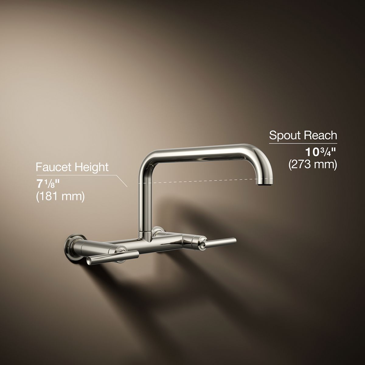 Purist® Two-hole wall-mount bridge kitchen sink faucet