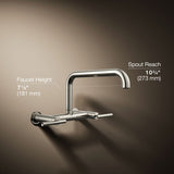 Purist® Two-hole wall-mount bridge kitchen sink faucet