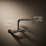 Purist® Two-hole wall-mount bridge kitchen sink faucet