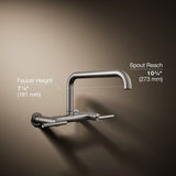 Purist® Two-hole wall-mount bridge kitchen sink faucet
