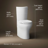 Persuade® Curv Two-piece elongated toilet with skirted trapway, dual-flush