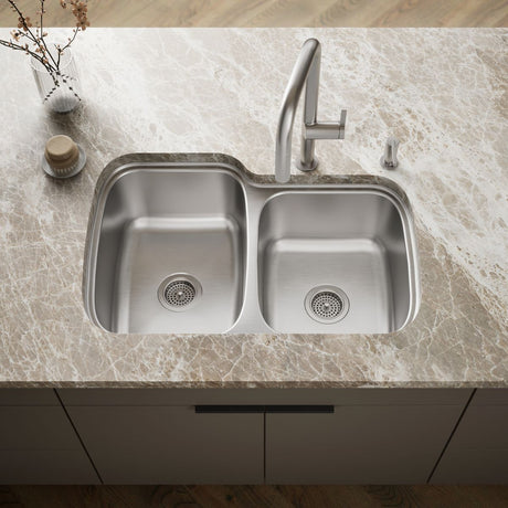 Verse™ 33" top-/undermount double-bowl kitchen sink