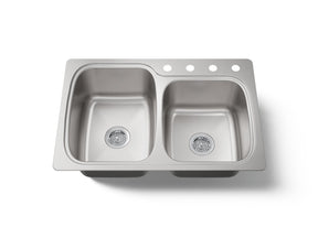 Verse™ 33" top-/undermount double-bowl kitchen sink