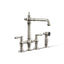 Artifacts® Three-hole bridge kitchen sink faucet with side sprayer