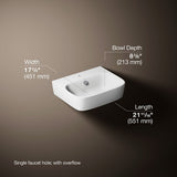 ModernLife® 21-3/4" rectangular wall-mount bathroom sink