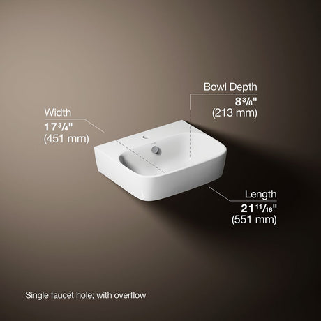 ModernLife® 21-3/4" rectangular wall-mount bathroom sink