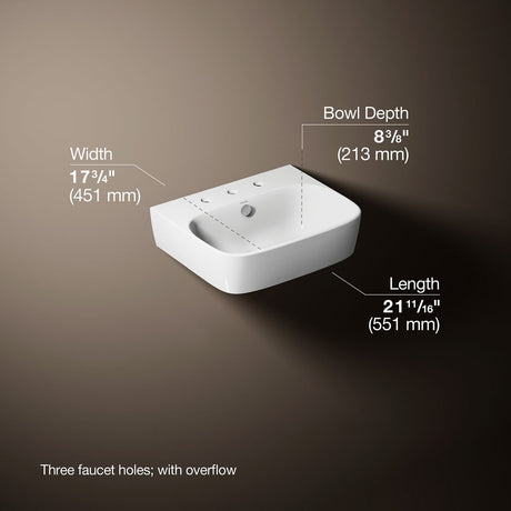 ModernLife® 21-3/4" rectangular wall-mount bathroom sink