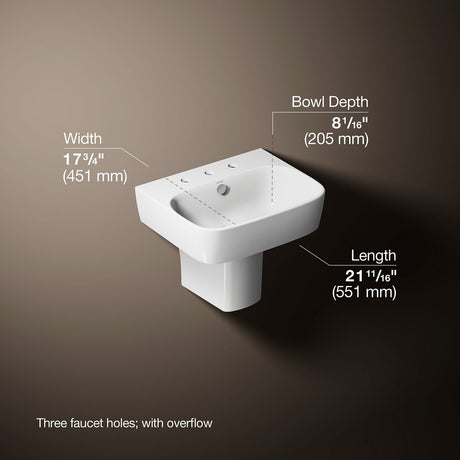 ModernLife® 21-3/4" rectangular wall-mount bathroom sink
