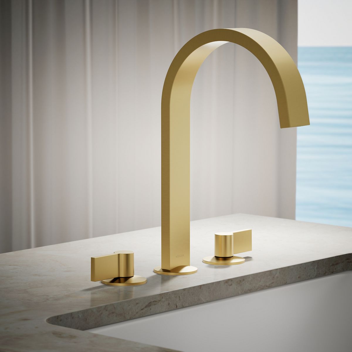 Components® Deck-mount bath spout with Ribbon design