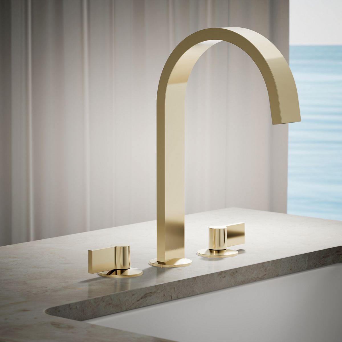 Components® Deck-mount bath spout with Ribbon design
