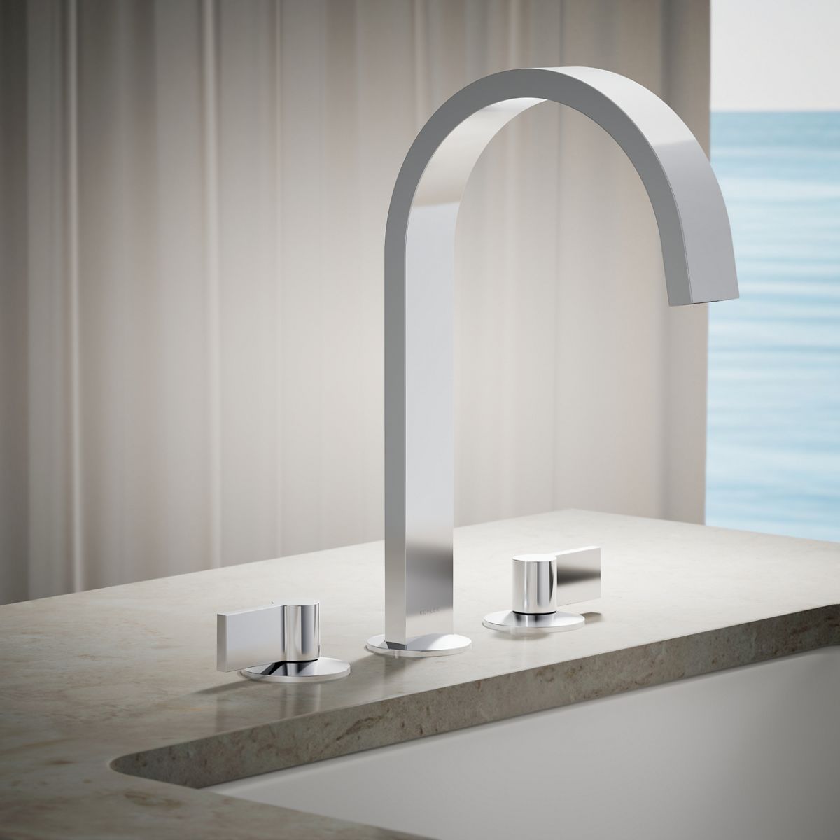 Components® Deck-mount bath spout with Ribbon design