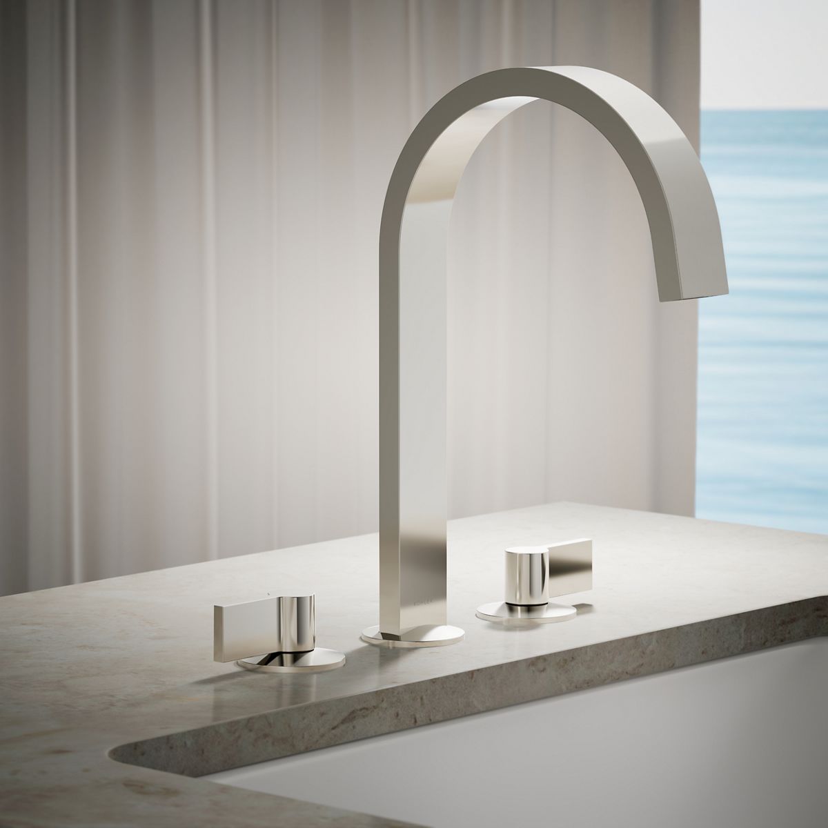Components® Deck-mount bath spout with Ribbon design