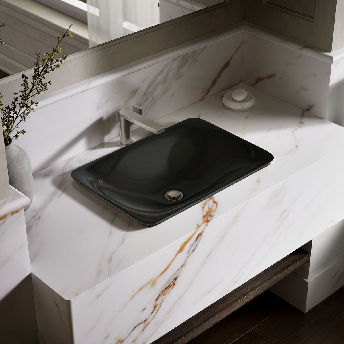 Carillon® 21-1/4" rectangular drop-in bathroom sink, no overflow