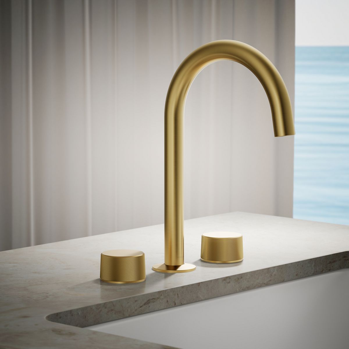 Components® Deck-mount bath faucet handles with Oyl design