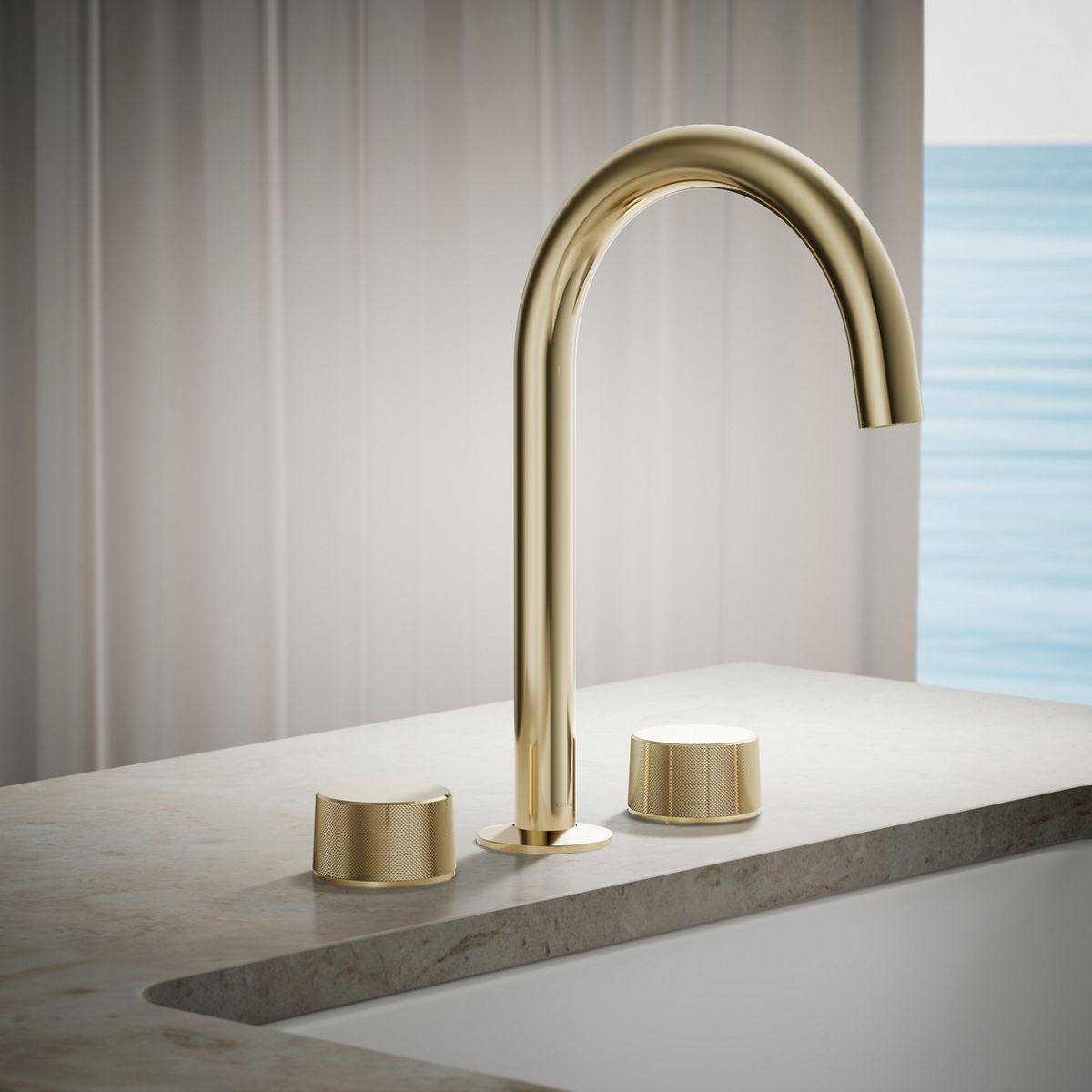 Components® Deck-mount bath faucet handles with Oyl design