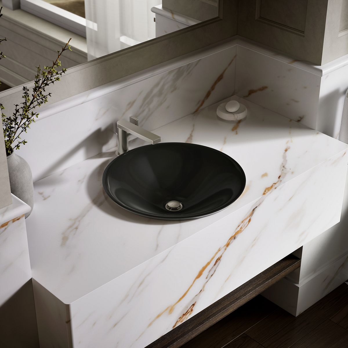 Carillon® 17-3/4" round drop-in bathroom sink, no overflow