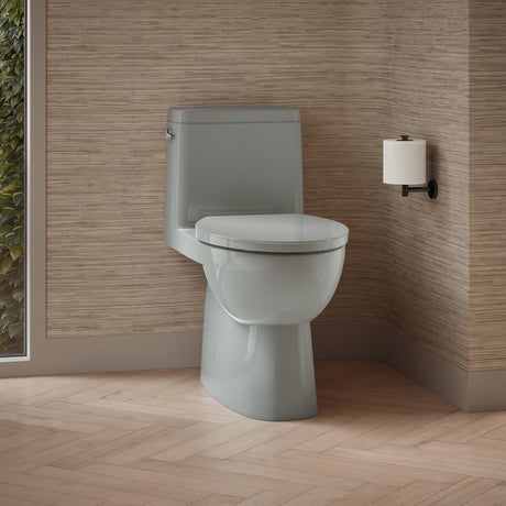 Reach® One-piece compact elongated toilet with skirted trapway, 1.28 gpf