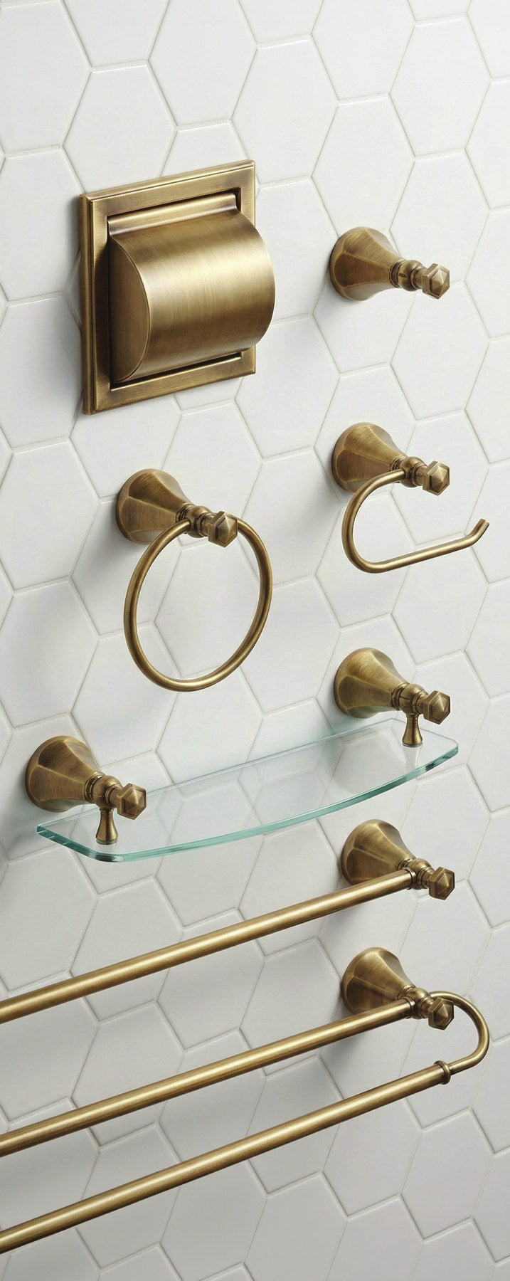 Rubinet Hexis 30" Dual Towel Bar (7SHX0)