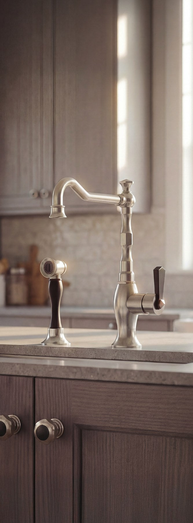 Rubinet H2O Single Control Valve with Kitchen Spout with Industrial Spray (8MHOIL)