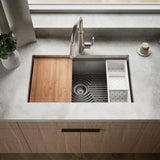 Task™ 33" top-/undermount single-bowl workstation kitchen sink