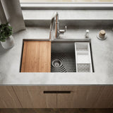 Task™ 33" top-/undermount single-bowl workstation kitchen sink