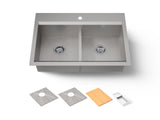 Task™ Smart Divide® Smart Divide® 33" top-/undermount double-bowl workstation kitchen sink