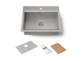 Task™ 27" top-/undermount single-bowl workstation kitchen sink