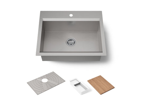 Task™ 27" top-/undermount single-bowl workstation kitchen sink