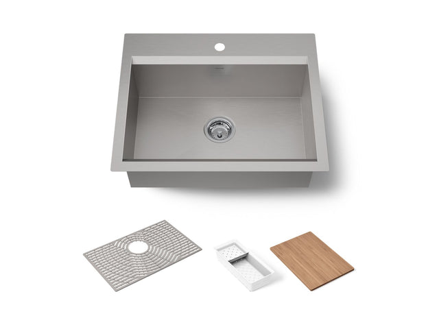 Task™ 27" top-/undermount single-bowl workstation kitchen sink