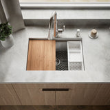 Task™ 27" top-/undermount single-bowl workstation kitchen sink