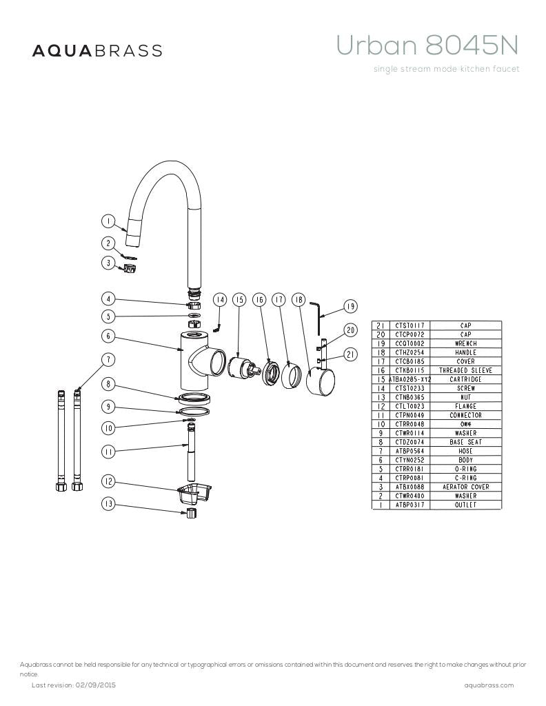 Urban single stream mode kitchen faucet