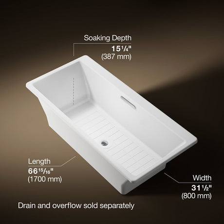 Rêve® 67" x 31-1/2" drop-in/undermount bath