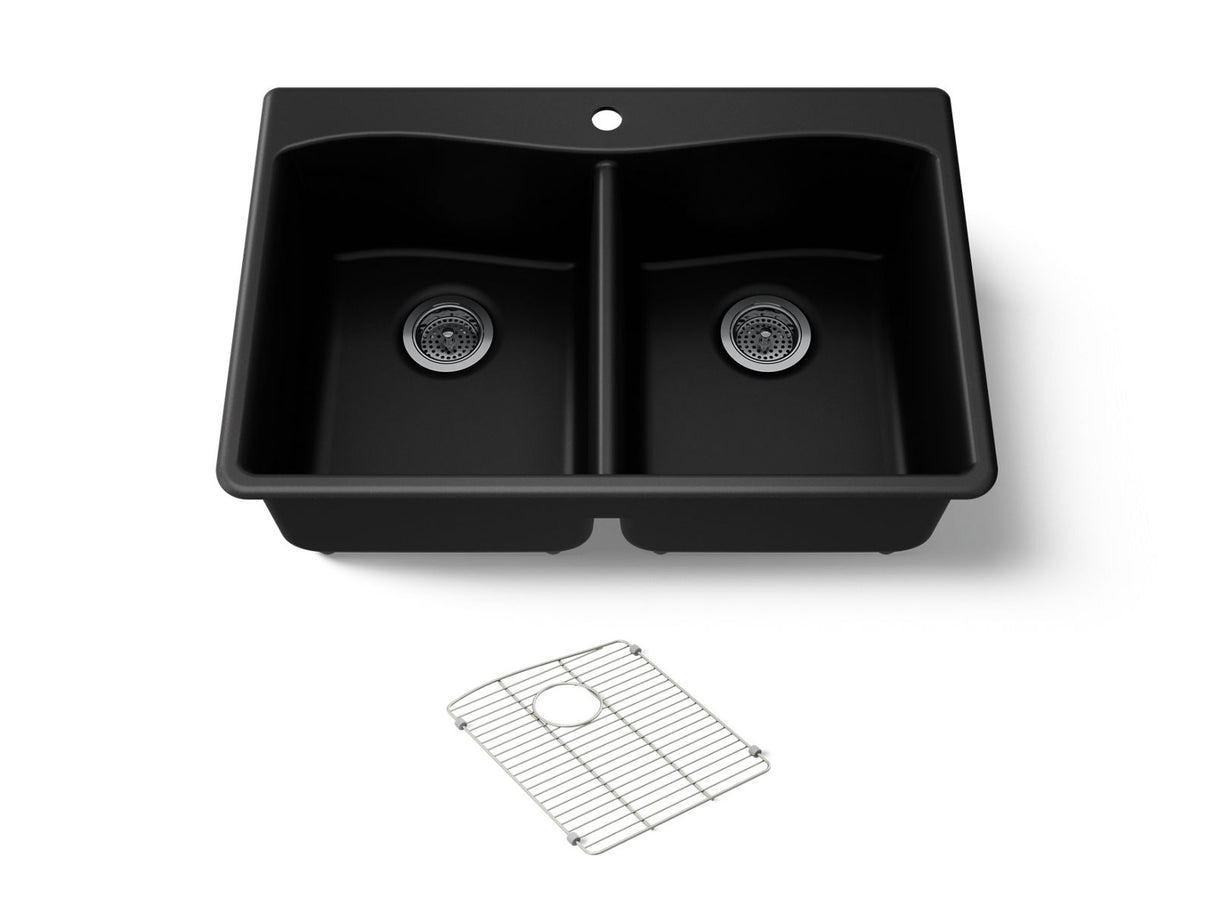 Kennon® 33" top-/undermount double-bowl kitchen sink
