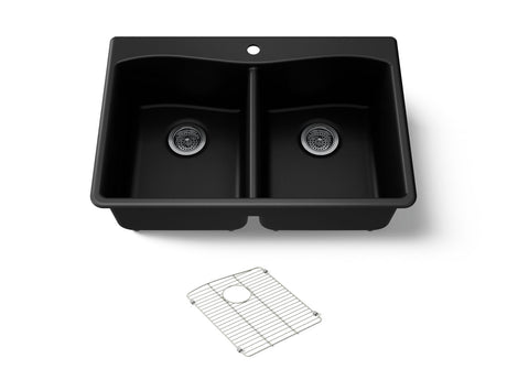 Kennon® 33" top-/undermount double-bowl kitchen sink
