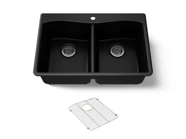 Kennon® 33" top-/undermount double-bowl kitchen sink