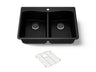 Kennon® 33" top-/undermount double-bowl kitchen sink