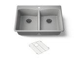 Kennon® 33" top-/undermount double-bowl kitchen sink