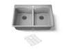 Kennon® 33" top-/undermount double-bowl kitchen sink