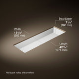 Verticyl® 42-1/2" rectangular undermount bathroom sink