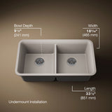 Cairn® 33-1/2" undermount double-bowl kitchen sink