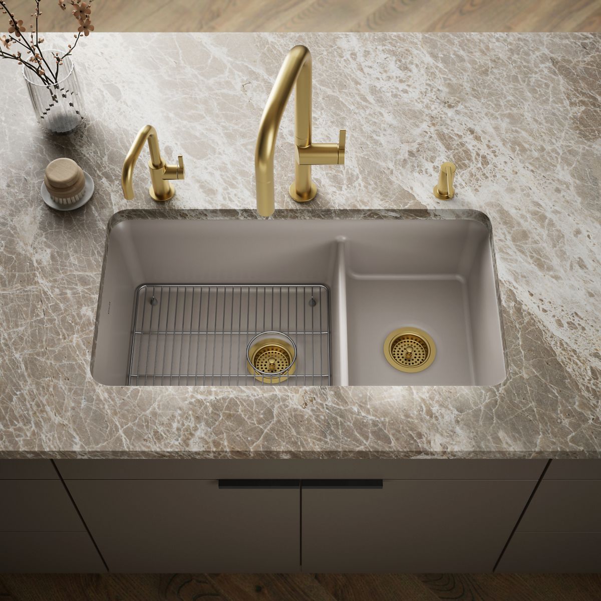Cairn® 33-1/2" undermount double-bowl kitchen sink