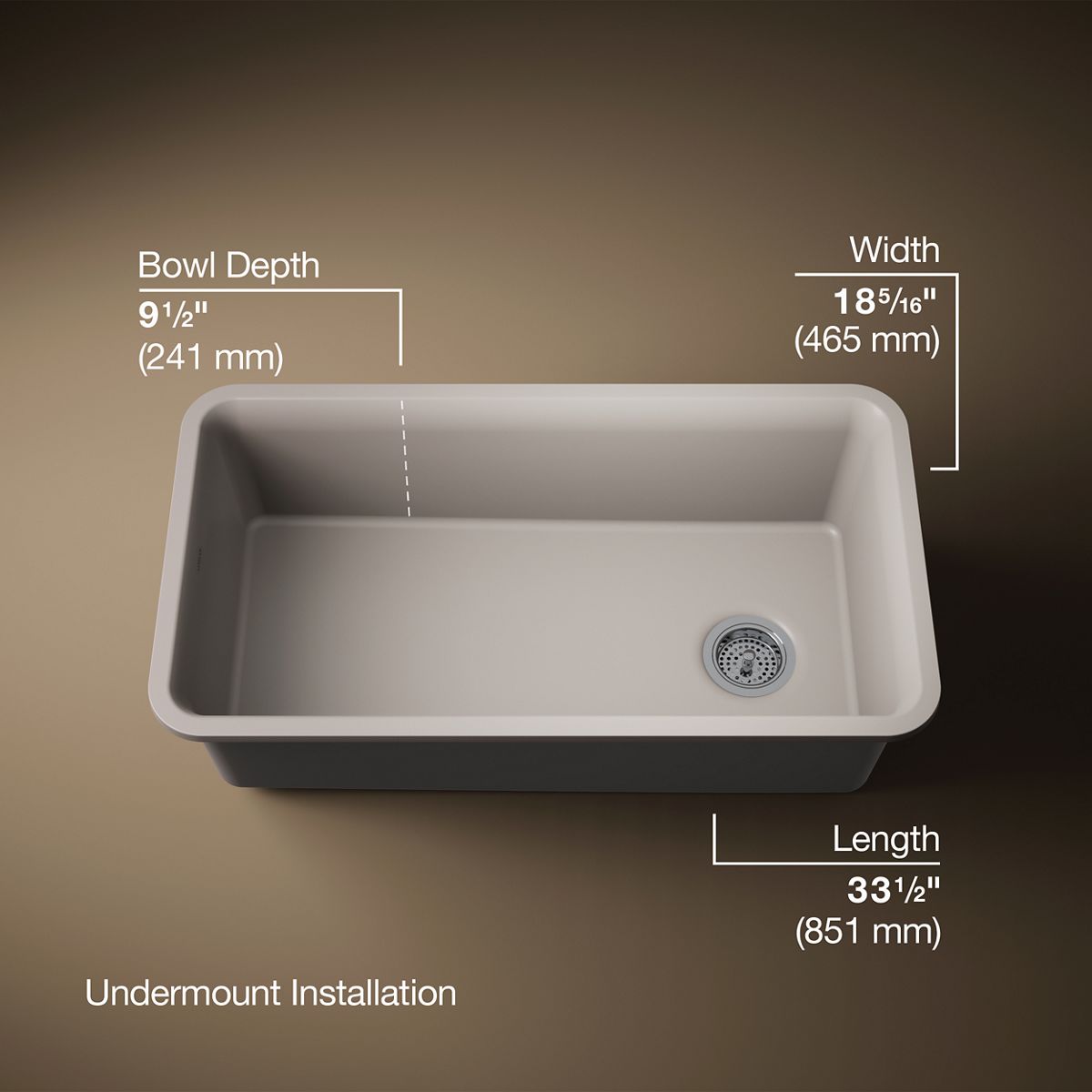 Cairn® 33-1/2" undermount single-bowl kitchen sink