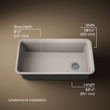 Cairn® 33-1/2" undermount single-bowl kitchen sink